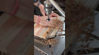 Forstner bits are extremely satisfying 🕳️👌🏼😌 woodworking woodworker woodwork workshop art [upl. by Yadseut791]