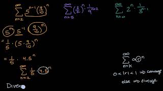 Geometric series convergence and divergence examples  Precalculus  Khan Academy [upl. by Koralie]