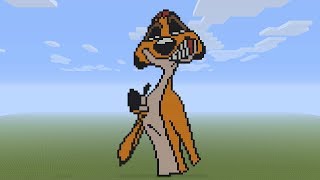 Minecraft Pixel Art  Timon From The Lion KIng [upl. by Elleirad]