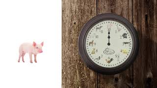 Clock with farm animal sounds by Esschert Design [upl. by Ahsinut978]