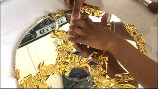 SEE WHAT SHE DONE WITH CRACKED MIRROR PIECESUNBELIEVABLE CRAFT IDEAS ASMR [upl. by Nnaylrebmik185]