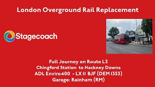 Full Journey  LORRP Route L3  Chingford Station to Hackney Downs  19803 LX11 BJF [upl. by Mixam801]