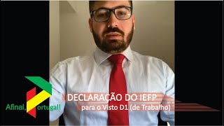 Visto de trabalho declaração do IEFP [upl. by Atsev]