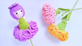 Cute Crochet Carnation Flower Fairy  The best creative gifts for life [upl. by Cosimo]