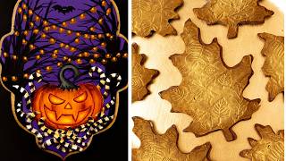 30 Minutes of Fall and Halloween Cookie Decorating 🍂🎃 [upl. by Aztilay]