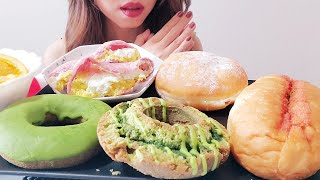 ASMR 咀嚼音思う存分食べまくる🍩コンビニドーナツ やきいもこ生フランス明太子パンEat all you want Japanese convenience store donuts [upl. by Asetal]