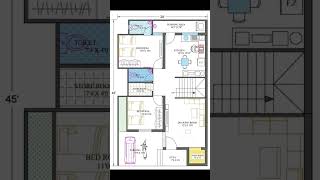 28×45 house plan civil materialsforbuildingabrickwall architecture [upl. by Poore]