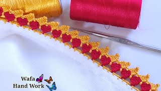 Easy Qureshia Lace Design Dupatta💓 Asan Crochet Lace Pattern for dupatta sleeves saree Border 💓 [upl. by Rudwik]