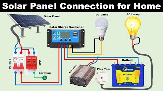 Complete Solar Panel Connection with Solar Charge Controller and Inverter TheElectricalGuy [upl. by Katina]