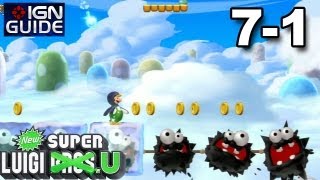 New Super Luigi U 3 Star Coin Walkthrough  Meringue Clouds 1 Frozen Fuzzies [upl. by Dannie78]