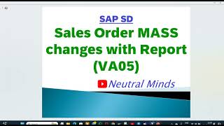 SAP SD S4 HANA MASS changes of Pricing Material Plant amp Currency in Sales order with Tcode VA05 [upl. by Arissa]