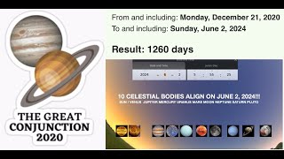 GREAT CONJUNCTION  1260 DAYS TO 10 PLANET ALIGNMENT  JUNE 2 2024 [upl. by Skill]