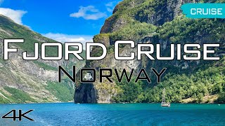 Geirangerfjord Cruise Hellesylt  Geiranger Norway 4k [upl. by Einniw189]