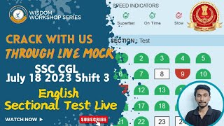 Crack With Us Through Live Mock 🔏 English Sectional Test  CGL 18 July 2023 Shift 3  Suresh Kumar [upl. by Htilil]