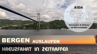 Bergen  Norwegen  Auslaufen  Ablegen  AIDA Kreuzfahrt in Zeitraffer [upl. by Llert793]