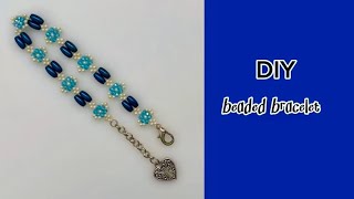 Beginner beading tutorial Beaded bracelet [upl. by Notle]