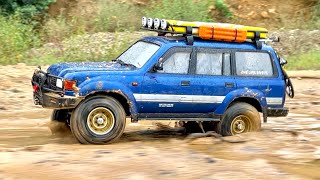 110 Scale RC  TOYOTA Land Cruiser 80LC80 Offroad DrivingAXIAL SCX10 III 16 [upl. by Havot]