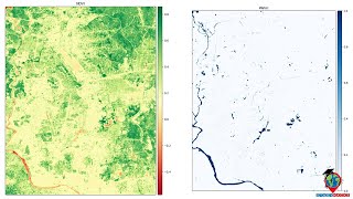 NDVI calculation from Sentinel images with Python 3 and Rasterio  Vegetation and Water body map [upl. by Ecire]