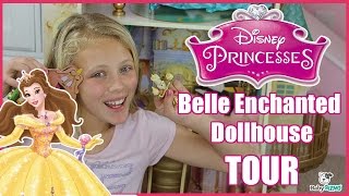 Disney Princess Beauty and the Beast Belle Enchanted Dollhouse Castle Kids Pretend Play [upl. by Quiteri]