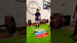 CLASSIC 225Kg Deadlift🇮🇳weight 93Kg shorts😱 powerlifting viralshort [upl. by Sacttler]