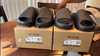 Yeezy Slide Onyx Real vs Fake Unboxing [upl. by Miguelita]