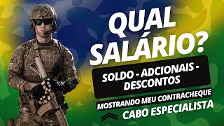 QUAL SALÁRIO DE UM CABO ESPECIALISTA TEMPORÁRIO DO EXÉRCITO  soldo adicionais e descontos [upl. by Luas]