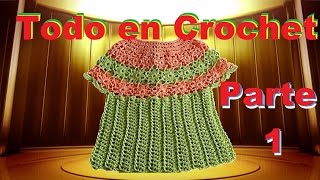 blusa a crochet  paso a paso  tejido para niñas  parte 1 [upl. by Auoz]