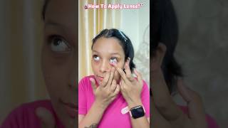 Easy Way To Apply Eye Lenses 👀💁🏻‍♀️  Makeup Lover Khushi eyelenses tipsandtricks ashortaday [upl. by Amo854]