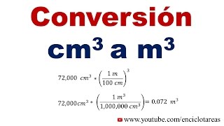 Convertir de Centímetros cúbicos a Metros Cúbicos cm3 a m3 [upl. by Ready]