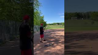 Cutting a softball with the demarini Lady Cartel bp cutit slowpitch softball homerun [upl. by Lemor]