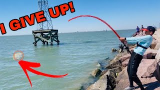 This Fish Was WAY too BIG To REEL IN Almost Gave Up Texas City Dike [upl. by Ecyal]