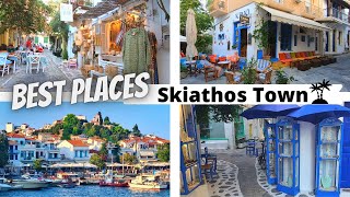 Visiting Skiathos town  exploring SKIATHOS Island GREECE [upl. by Bussy407]