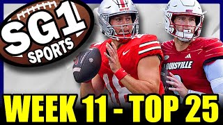 Week 11 Top 25 Rankings from SG1 Sports 2024 College Football Season [upl. by Amahs]