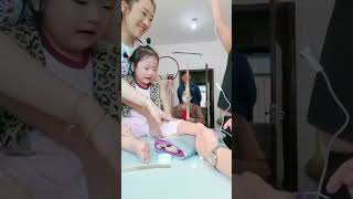 Funny Girl reaction During Vaccination injection procedure treatment [upl. by Mialliw]