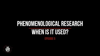 SoundBytes Ep 5  When to Use Phenomenological Research Design [upl. by Ahtibbat539]