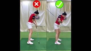 ☑️❌Check the direction of your right elbow and hands when you go downswing golfdownswing [upl. by Fontes295]