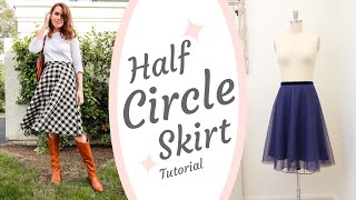 DIY Half CIRCLE SKIRT Sewing Tutorial  Fully Lined amp Invisible Zipper [upl. by Akemot]