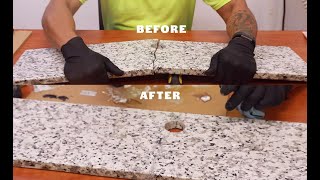 Epoxy Stone Repair  Granite Countertop  Artistic Epoxy Repair [upl. by Zwick]