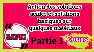 réactions de quelques métaux avec les solutions acides et les solutions basiques partie 1 chapitre 6 [upl. by Aisad]