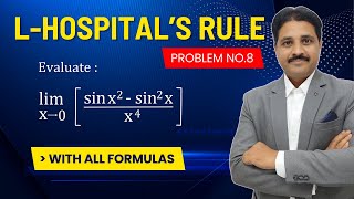 L HOSPITALS RULE LECTURE 6 SOLVED PROBLEM 8  DIFFERENTIAL CALCULUS TIKLESACADEMY [upl. by Idurt]