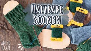 Ferse verstärken Socken mit Beilaufgarn stricken  mendtocare Folge 3 [upl. by Weisler]