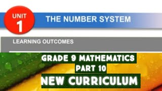 new curriculum maths grade 9 unit 1 part 10 [upl. by Rina]