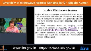 Overview of Microwave Remote Sensing by Dr Shashi Kumar [upl. by Tonina]