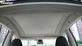 Hansshow Model Y Integrated Electric Retractable Glass Roof Sunshade [upl. by Holihs]