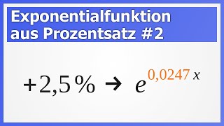 Exponentialfunktion aufstellen aus prozentualer Änderung 2 mit Basis e  How to Mathe [upl. by Kopp197]