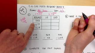 5aday Math Review Monday of Week 7 Pink [upl. by Mackay]