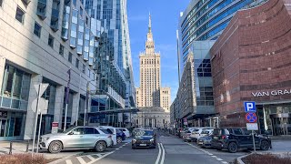 Walking Tour Downtown  Warsaw City Poland 4K 60fps City Walk  Travel Walk Tour [upl. by Loyce524]