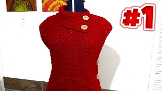 CHALECO ROJO PARA DAMA TEJIDO A CROCHET PASO A PASO [upl. by Nnek]