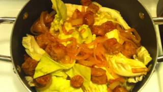 Calpernia Cooks Cabbage with Sausage amp Onions Southern Recipe Style [upl. by Htebizile594]