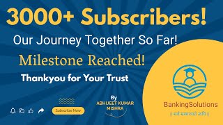 Thank you for 3000 Subscribers  Banking Exam Preparation Milestone [upl. by Huberty]